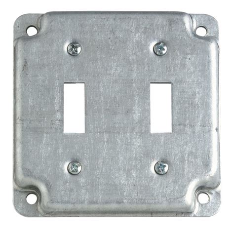 2-gang square metal electrical box cover home depot|2 gang metal outlet cover.